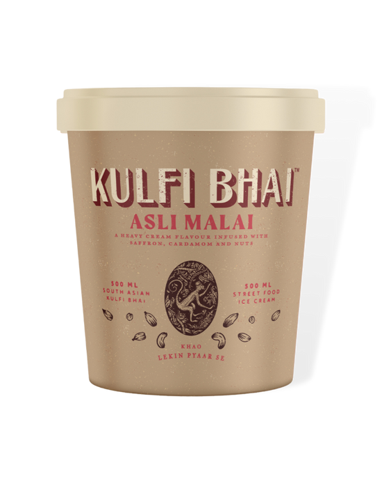 Asli Malai - Kulfi Bhai - Street food ice cream - South Asian Dessert - 500ML