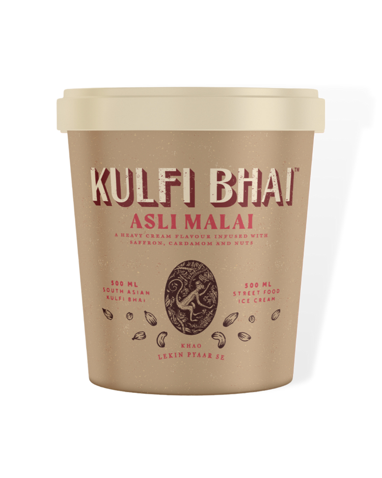 Asli Malai - Kulfi Bhai - Street food ice cream - South Asian Dessert - 500ML