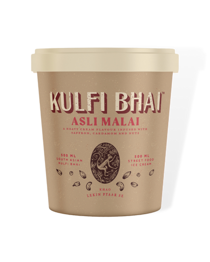 Asli Malai - Kulfi Bhai - Street food ice cream - South Asian Dessert - 500ML