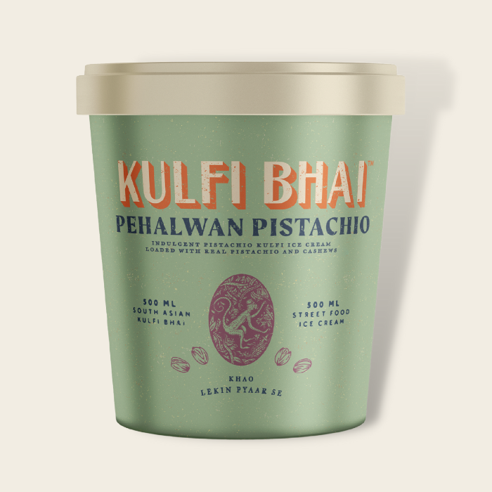 Kulfi Bhai Pehalwan Pistachio+South Asian Dessert+Street Food Ice Cream+Creamy Kulfi